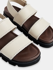 Whistles White Whipstitch Ruben Touch Fasten Sandals - Image 3 of 4