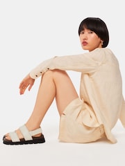 Whistles White Whipstitch Ruben Touch Fasten Sandals - Image 4 of 4