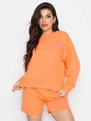 PixieGirl Petite Orange Santa Cruz Slogan Sweatshirt - Image 1 of 6