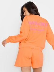 PixieGirl Petite Orange Santa Cruz Slogan Sweatshirt - Image 4 of 6