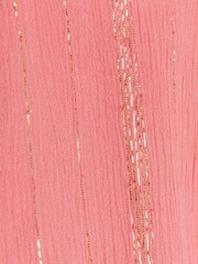 River Island Pink Mini Girls 100% Cotton Coral Sparkle Tiered Dress - Image 4 of 4