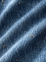 Dark Wash Embellished Wide Leg 100% Cotton Jeans - Image 8 of 8