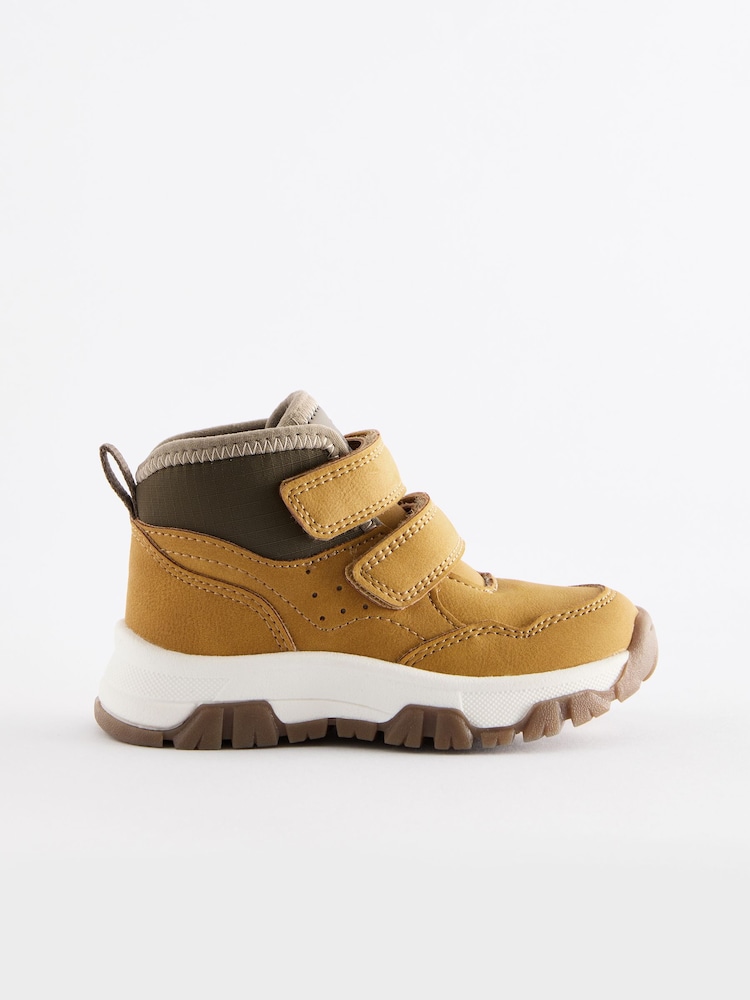 Tan Brown Touch Fastening Warm Lined Hiker Boots - Image 2 of 5