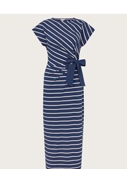 Monsoon Sanya Gestreiftes Kleid mit Schnürung, Blau - Bild 5 von 5