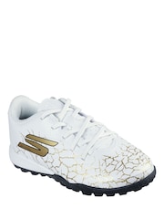 Skechers White White / Gold Younger Kids Artificial Football Boots - Image 2 of 5