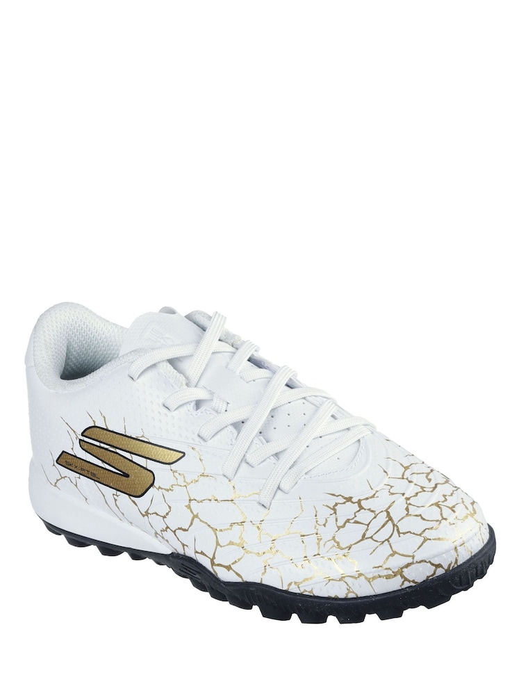 Skechers White White / Gold Younger Kids Artificial Football Boots - Image 2 of 5