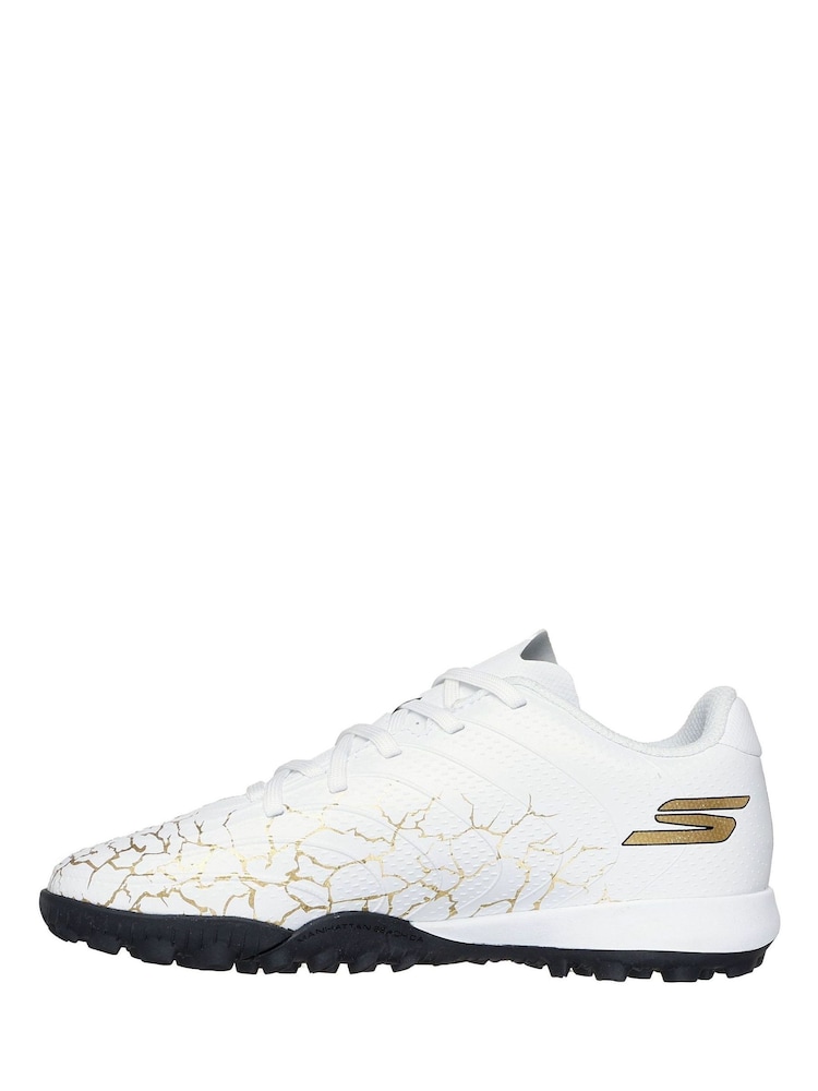 Skechers White / Gold Younger Kids Artificial Football Boots - Image 3 of 5