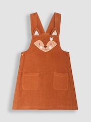 JoJo Maman Bébé Brown Fox Appliqué Cord Dress & Floral Top Set - Image 2 of 6