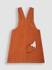 JoJo Maman Bébé Brown Fox Appliqué Cord Dress & Floral Top Set - Image 3 of 6