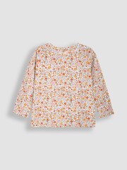 JoJo Maman Bébé Brown Fox Appliqué Cord Dress & Floral Top Set - Image 4 of 6