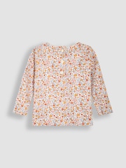 JoJo Maman Bébé Brown Fox Appliqué Cord Dress & Floral Top Set - Image 5 of 6