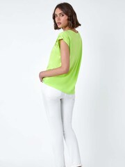 Roman Green Embellished Palm Print Cut Out T-Shirt - Image 3 of 5