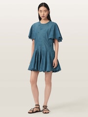 AllSaints Blue Corla Dress - Image 1 of 7