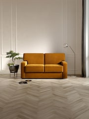 Jay-Be Luxe Velvet Saffron Yellow Linea 2 Seater Sofa Bed - Image 1 of 6