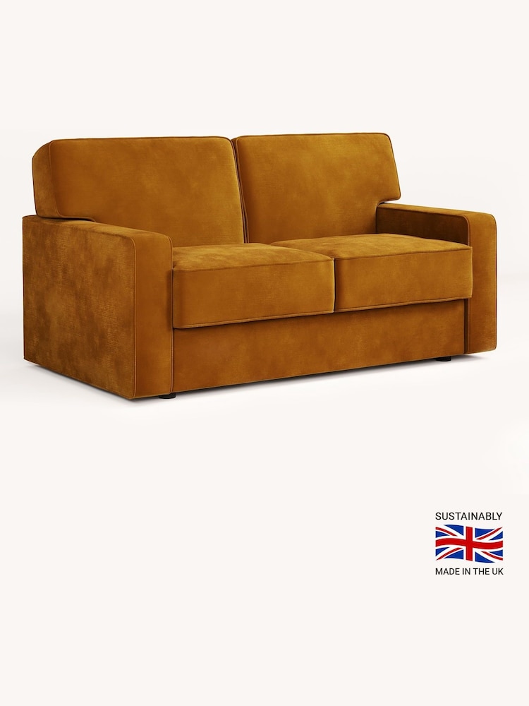 Jay-Be Luxe Velvet Saffron Yellow Linea 2 Seater Sofa Bed - Image 2 of 6
