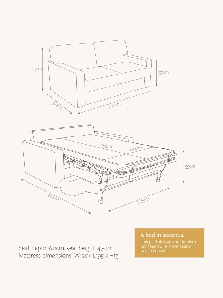 Jay-Be Luxe Velvet Saffron Yellow Linea 2 Seater Sofa Bed - Image 6 of 6