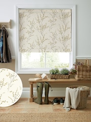 Laura Ashley Ochre Yellow Pussy Willow Made to Measure 100% Cotton Roman Blinds - Image 1 of 6