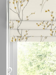 Laura Ashley Ochre Yellow Pussy Willow Made to Measure 100% Cotton Roman Blinds - Image 2 of 6