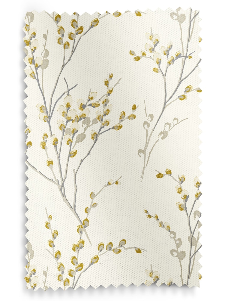 Laura Ashley Ochre Yellow Pussy Willow Made to Measure 100% Cotton Roman Blinds - Image 6 of 6
