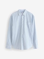 White Soft Touch 100% Cotton Long Sleeves Stripe Shirt - Image 6 of 8