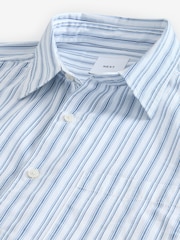 White Soft Touch 100% Cotton Long Sleeves Stripe Shirt - Image 7 of 8