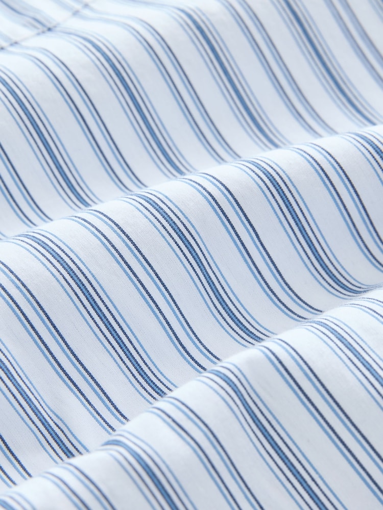 White Soft Touch 100% Cotton Long Sleeves Stripe Shirt - Image 8 of 8