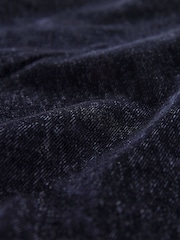 Navy Velvet Flocked Relaxed Bootcut 100% Cotton Jeans - Image 3 of 3