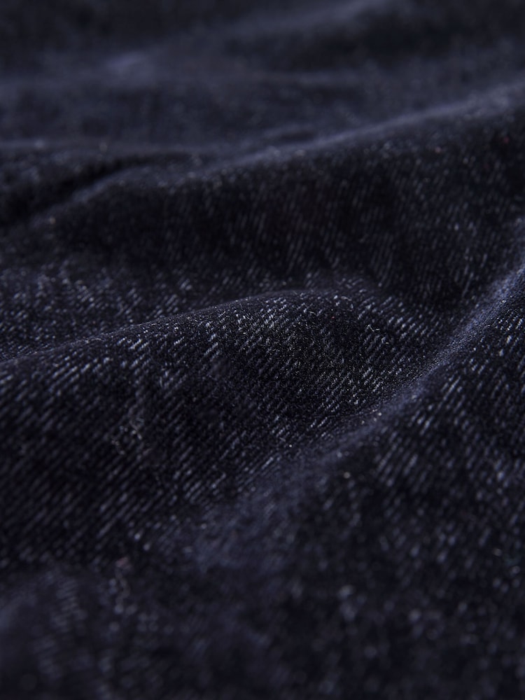 Navy Velvet Flocked Relaxed Bootcut 100% Cotton Jeans - Image 3 of 3