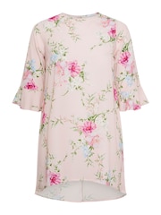Yours Curve Pink Zebra  Floral Print Tunic Top - Image 6 of 6