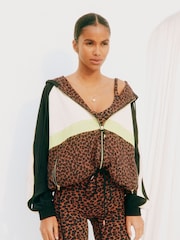 Never Fully Dressed Leopard Windbreaker Jacket - Image 1 of 5