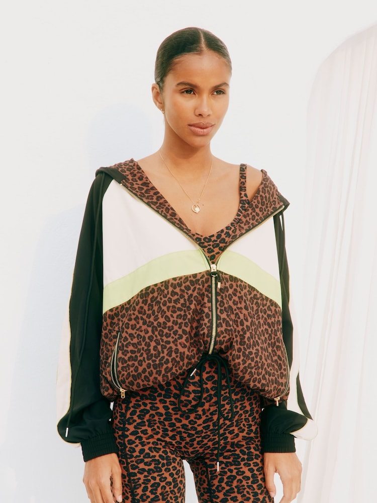 Never Fully Dressed Leopard Windbreaker Jacket - Image 1 of 5