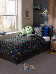 Black/White Checkerboard Happy Face Supersoft Brushed 100% Cotton Duvet Cover and Pillowcase Set - Image 1 of 7