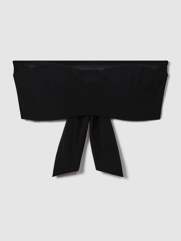 Reiss Black Jemma Strapless Underwire Mesh Bikini Top - Image 2 of 5