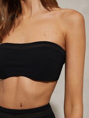 Reiss Black Jemma Strapless Underwire Mesh Bikini Top - Image 3 of 5
