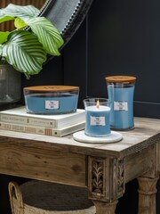Woodwick Blue Medium Hourglass Tempest Candle - Image 2 of 4