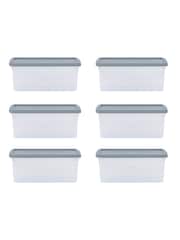 Wham Clear Set of 6 9L Stackable Plastic Storage Box & Lid - Image 4 of 5