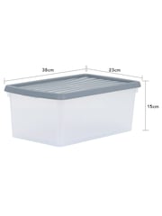 Wham Clear Set of 6 9L Stackable Plastic Storage Box & Lid - Image 5 of 5
