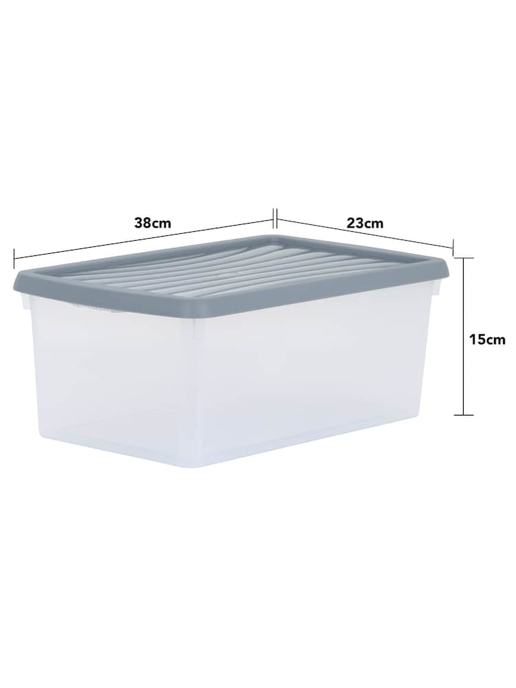 Wham Clear Set of 6 9L Stackable Plastic Storage Box & Lid - Image 5 of 5 Wham Clear Set of 6 9L Stackable Plastic Storage Box & Lid - Image 5 of 5