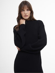 Barbour® International 100% Cotton Franchesca Funnel Neck Ribbed Knit Dress - Image 4 of 7