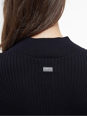 Barbour® International 100% Cotton Franchesca Funnel Neck Ribbed Knit Dress - Image 6 of 7