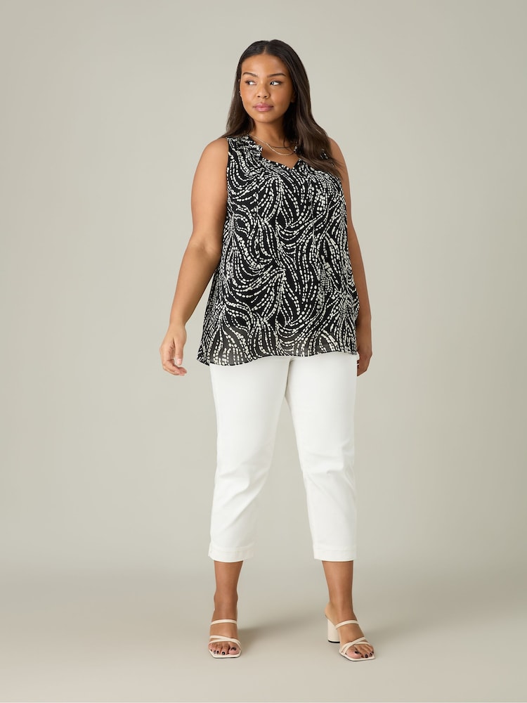 Live Unlimited Ivory White Curve Cropped Jeggings - Image 1 of 6