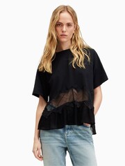 AllSaints Black Gracie T-Shirt - Image 1 of 8