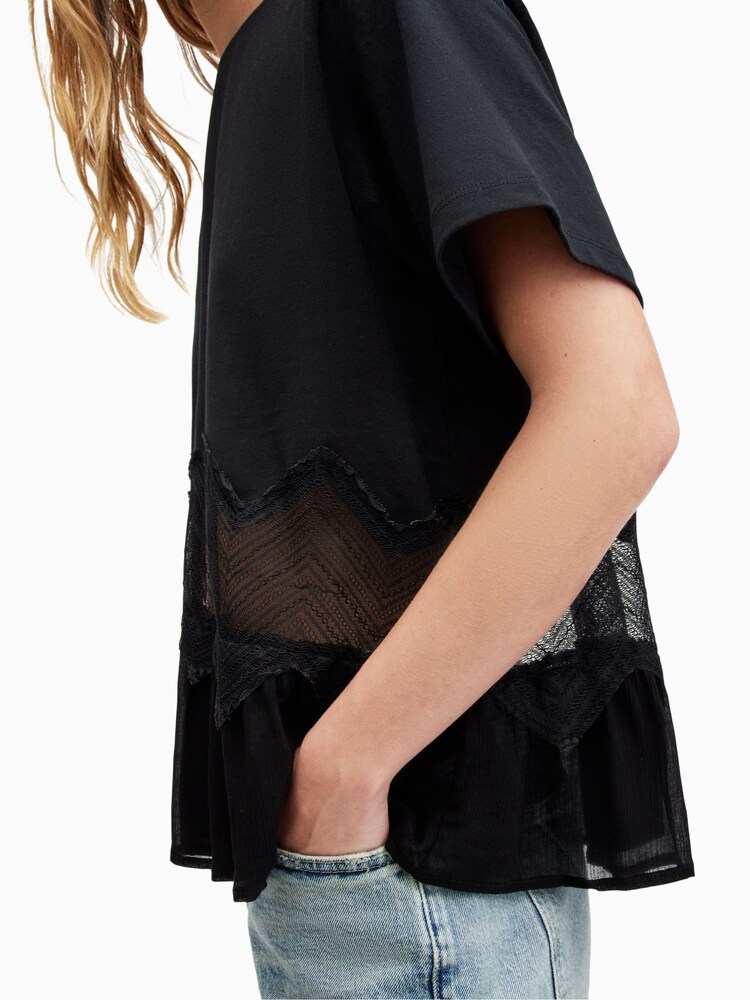 AllSaints Black Gracie T-Shirt - Image 4 of 8