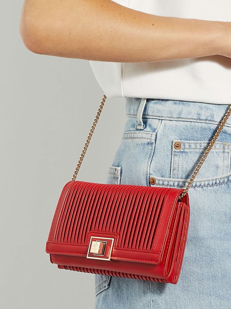 Dune London Red Serenities Turnlock Detail Phone Bag - Image 3 of 3