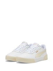 Puma White Cream Womens Carina 2.0 Trainers - Image 3 of 6