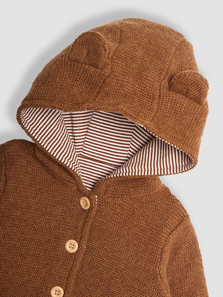 JoJo Maman Bébé Bear Hooded Baby Cardigan - Slika 3 iz 3
