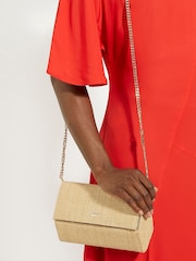 Dune London Gold Ballads Structured Foldover Clutch Bag - Image 1 of 5