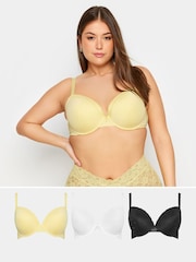 Yours Curve Yellow Padded T-Shirt Bra 3 Pack - Image 6 of 8