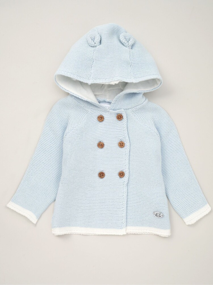 Rock-A-Bye Baby Boutique Hooded Bear 100% Cotton Knit Cardigan - Image 1 of 2