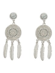 Bibi Bijoux Silver Tone Dreamcatcher Statement Drop Earrings - Image 2 of 3